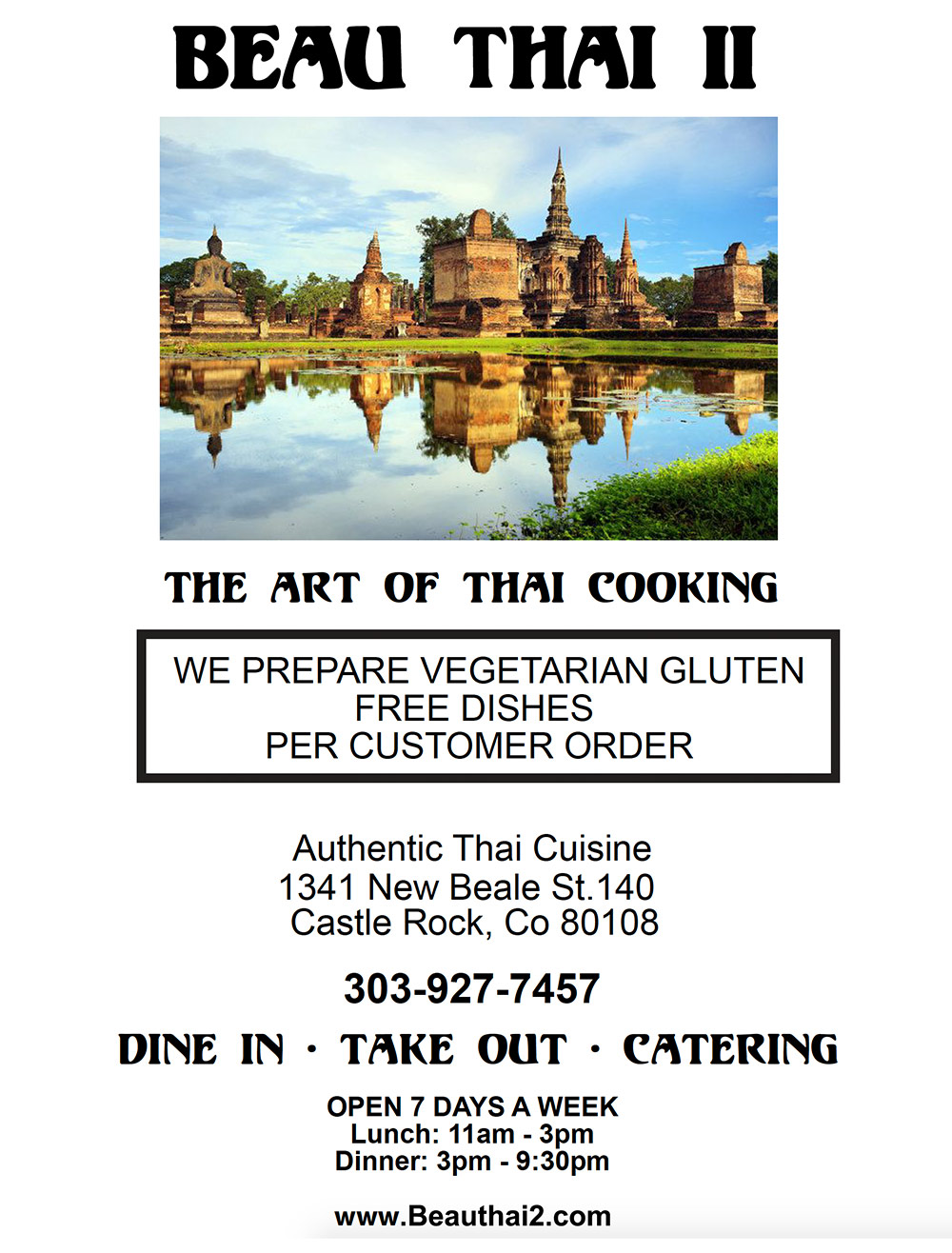Beau Thai 2 - Castle Rock, Colorado - Menu Title Page